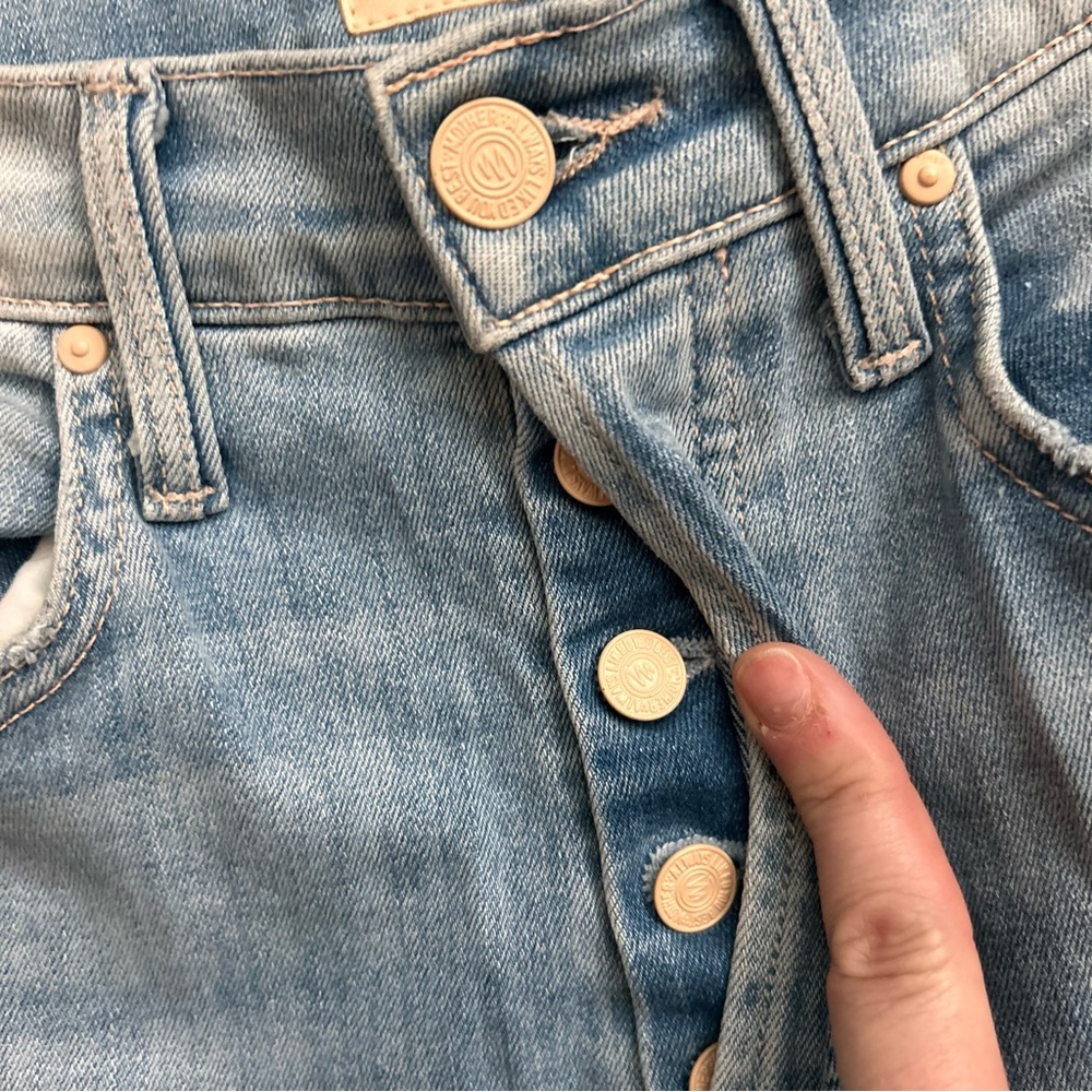 MOTHER The Tripper Ankle Fray Jeans in Island Time Sz 24 - Picture 7 of 11